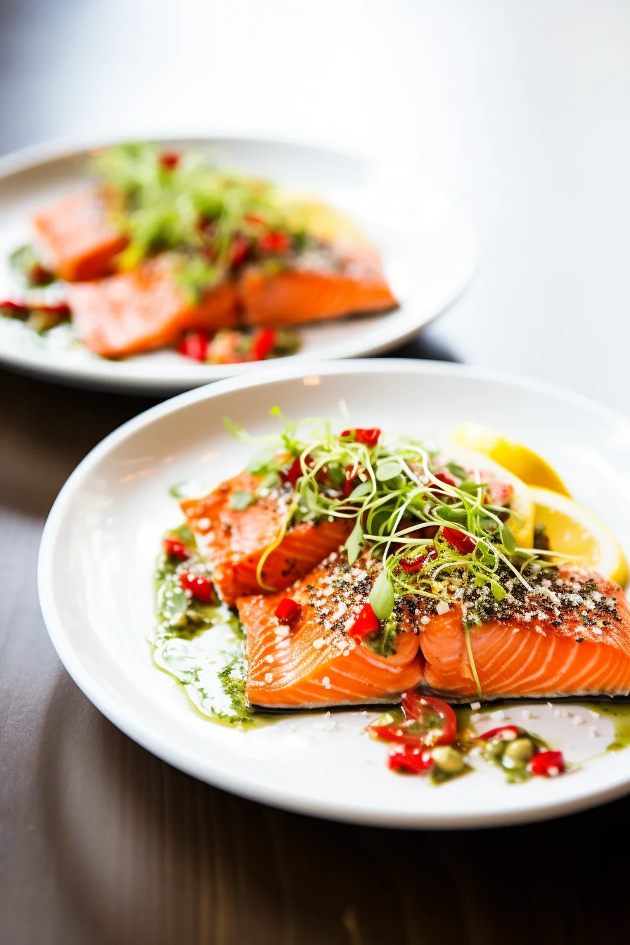 Basque Seared Salmon Served