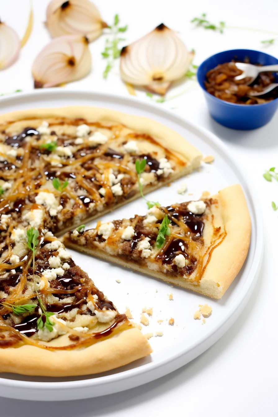 Caramelized Onion and Gorgonzola Pizza Ready to Serve