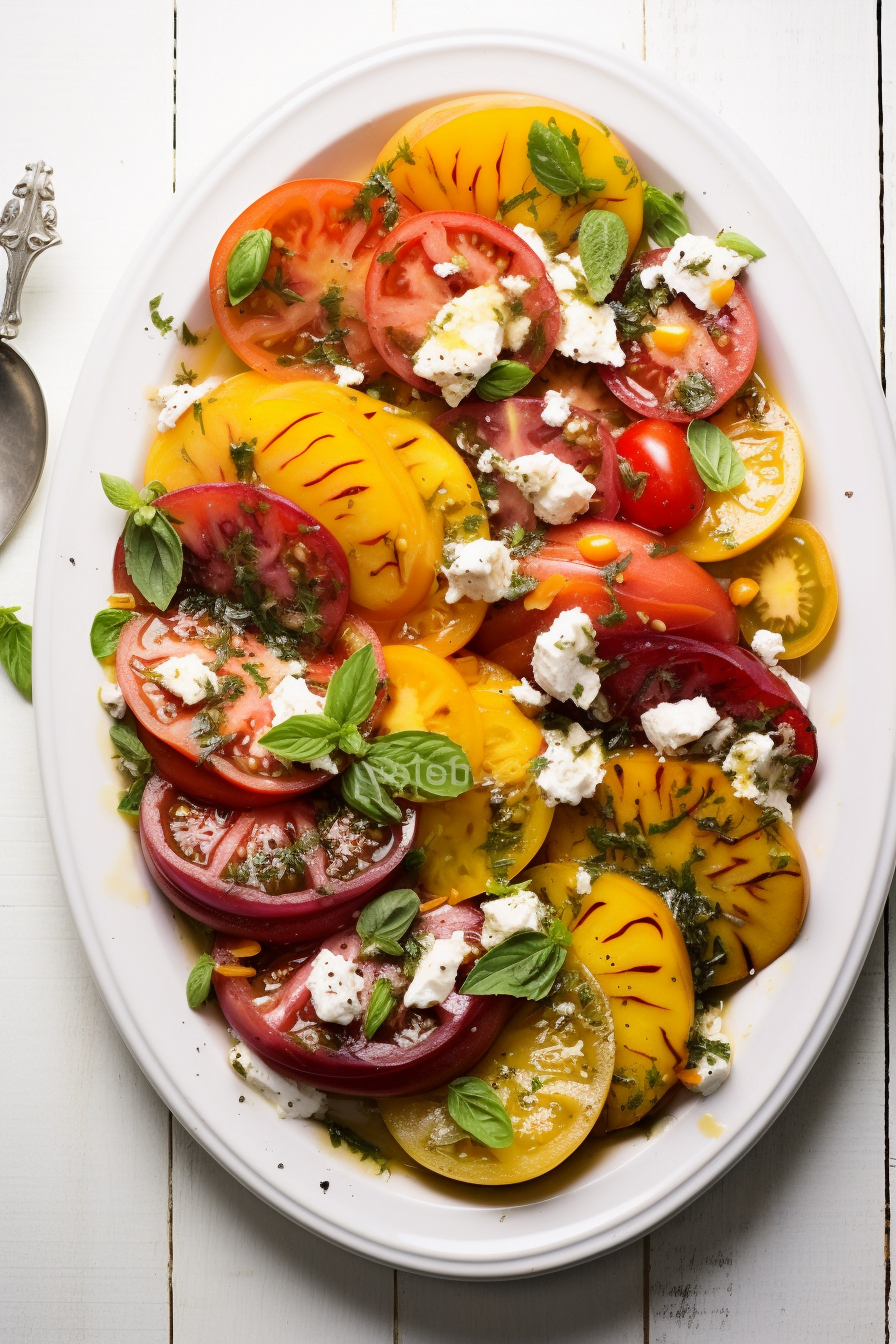 Corsican Tomato and Nectarine Salad Preparation