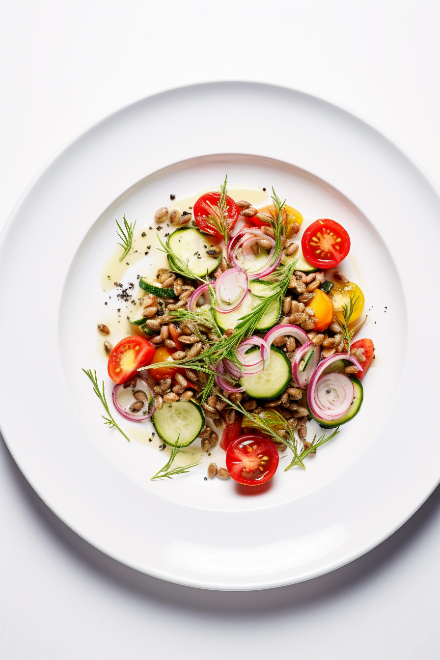 Formentera Vegetable and Farro Salad Prepared