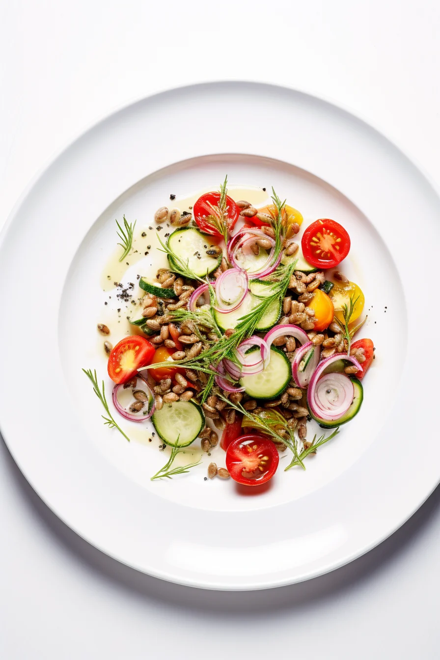 Formentera Vegetable and Farro Salad Prepared