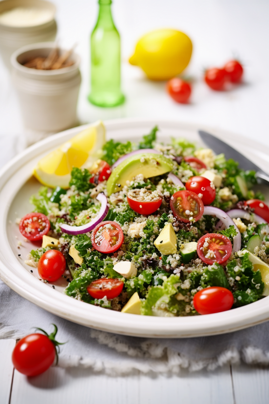 Mediterranean Kale and Quinoa Salad Ready to Serve