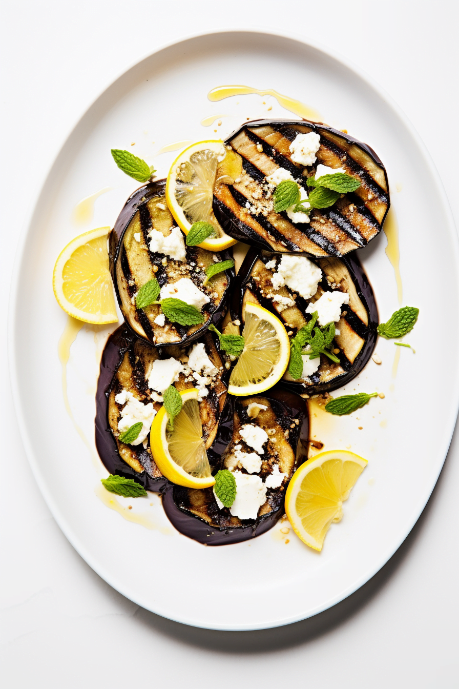 Sicilian Grilled Eggplant Served