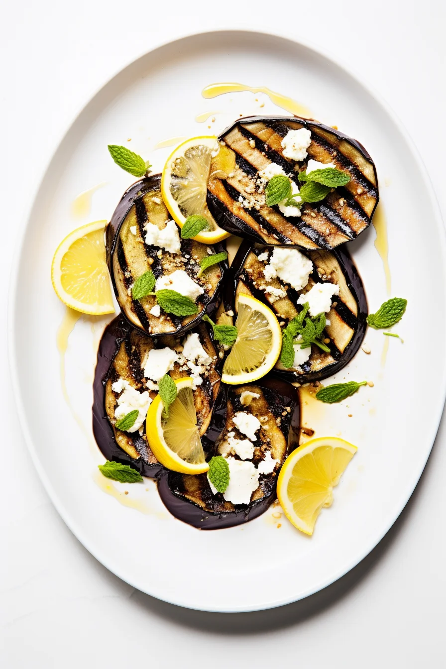 Sicilian Grilled Eggplant Served
