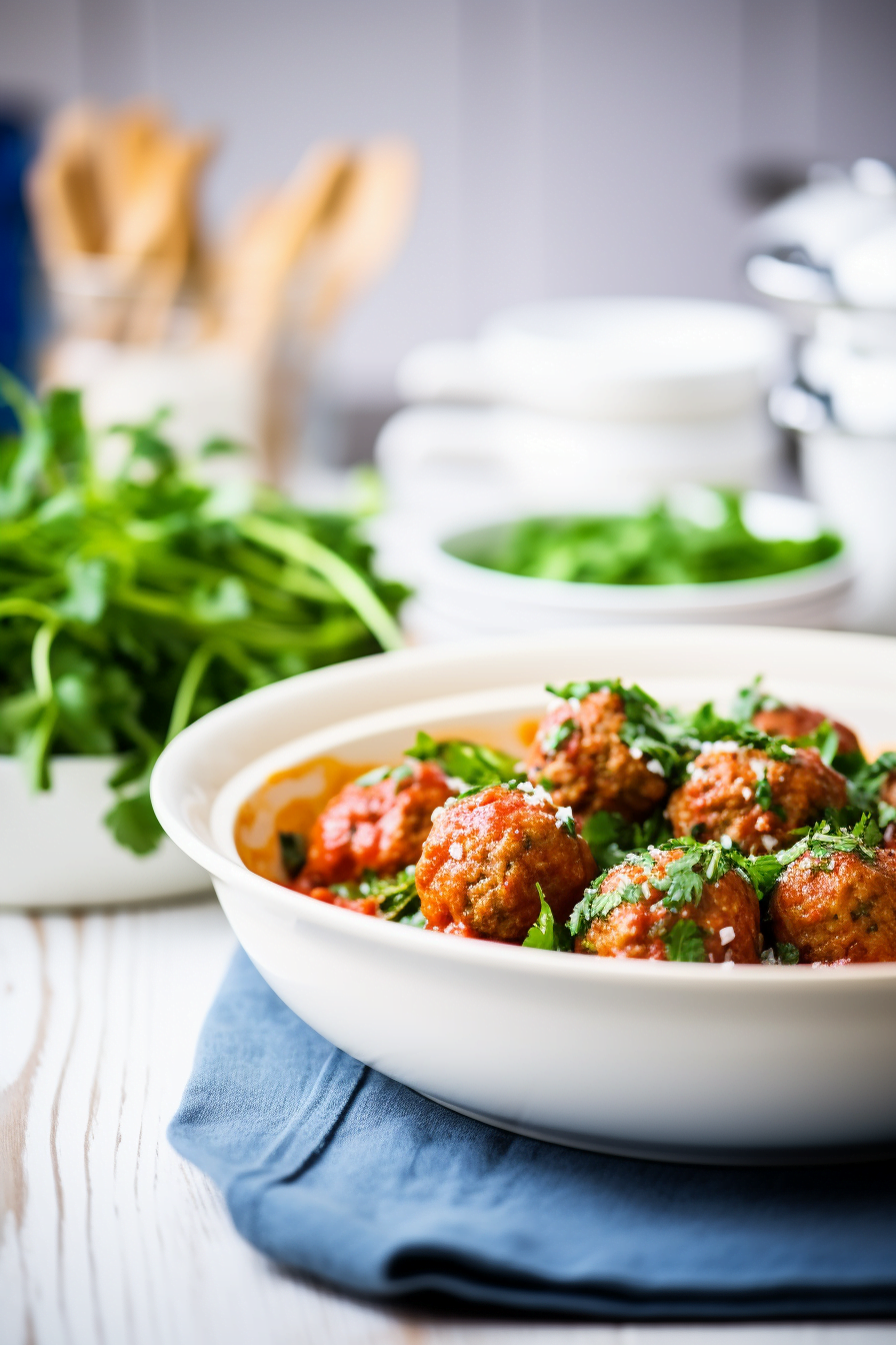Simmering Albondigas in Sauce