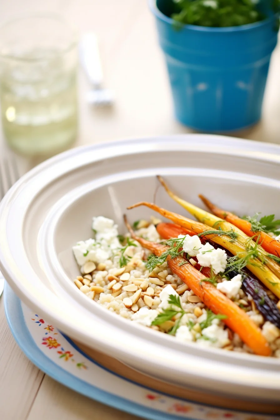 Warm Barley Salad with Roasted Carrots and Feta Prepared