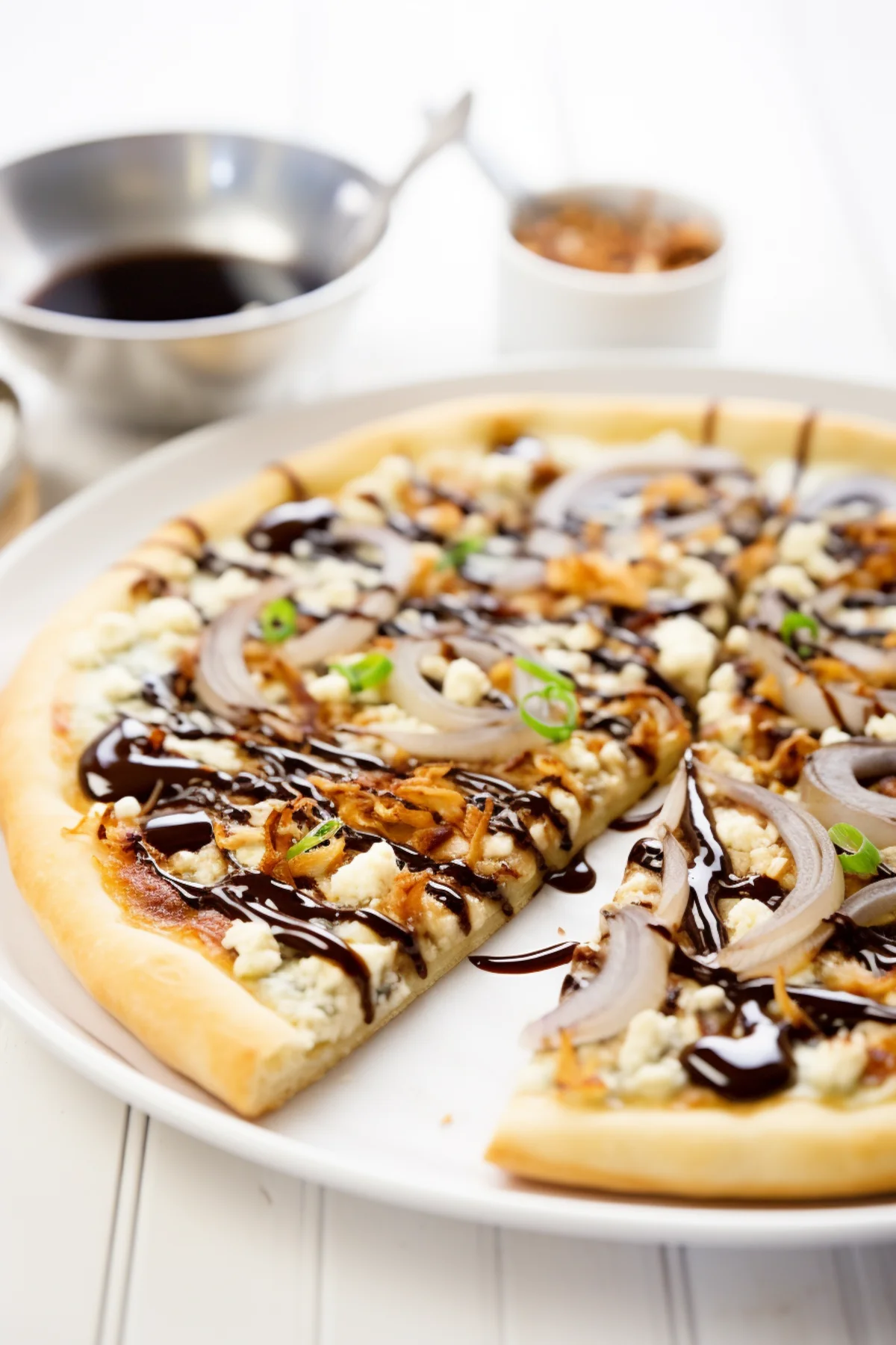 Caramelized Onion and Gorgonzola Pizza with Balsamic Glaze_001