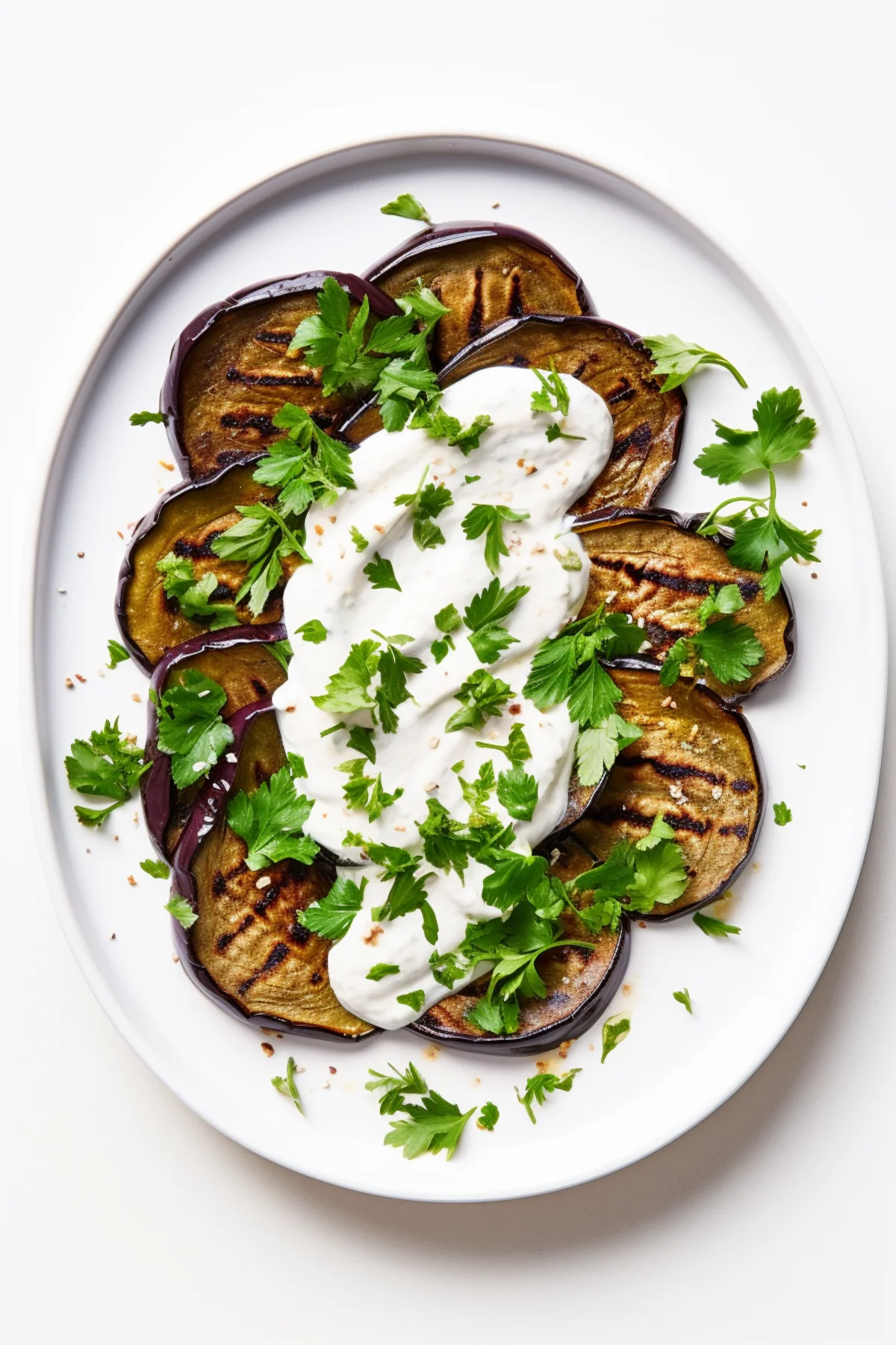 Egyptian Roasted Eggplant with Garlic and Herbs (Salata Zabadi)_001
