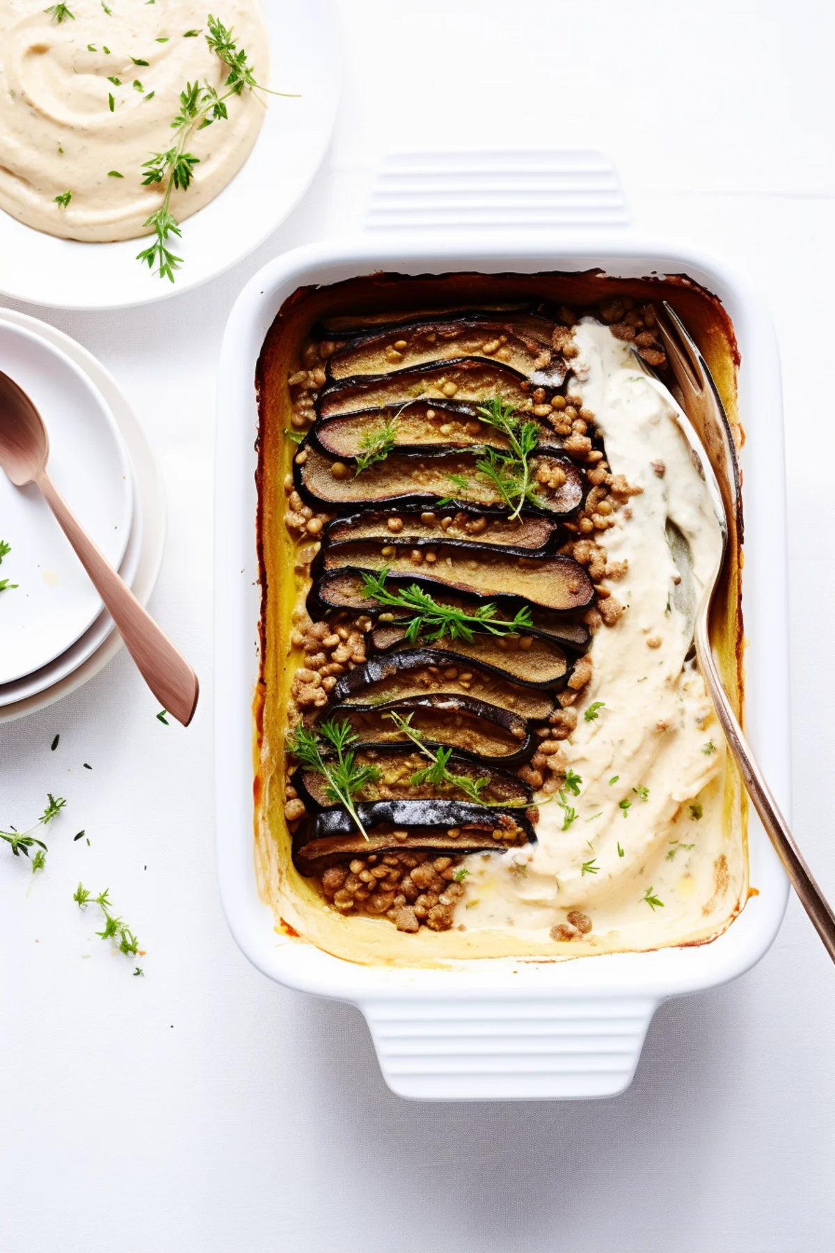 Greek Moussaka with Eggplant and Lentils_001