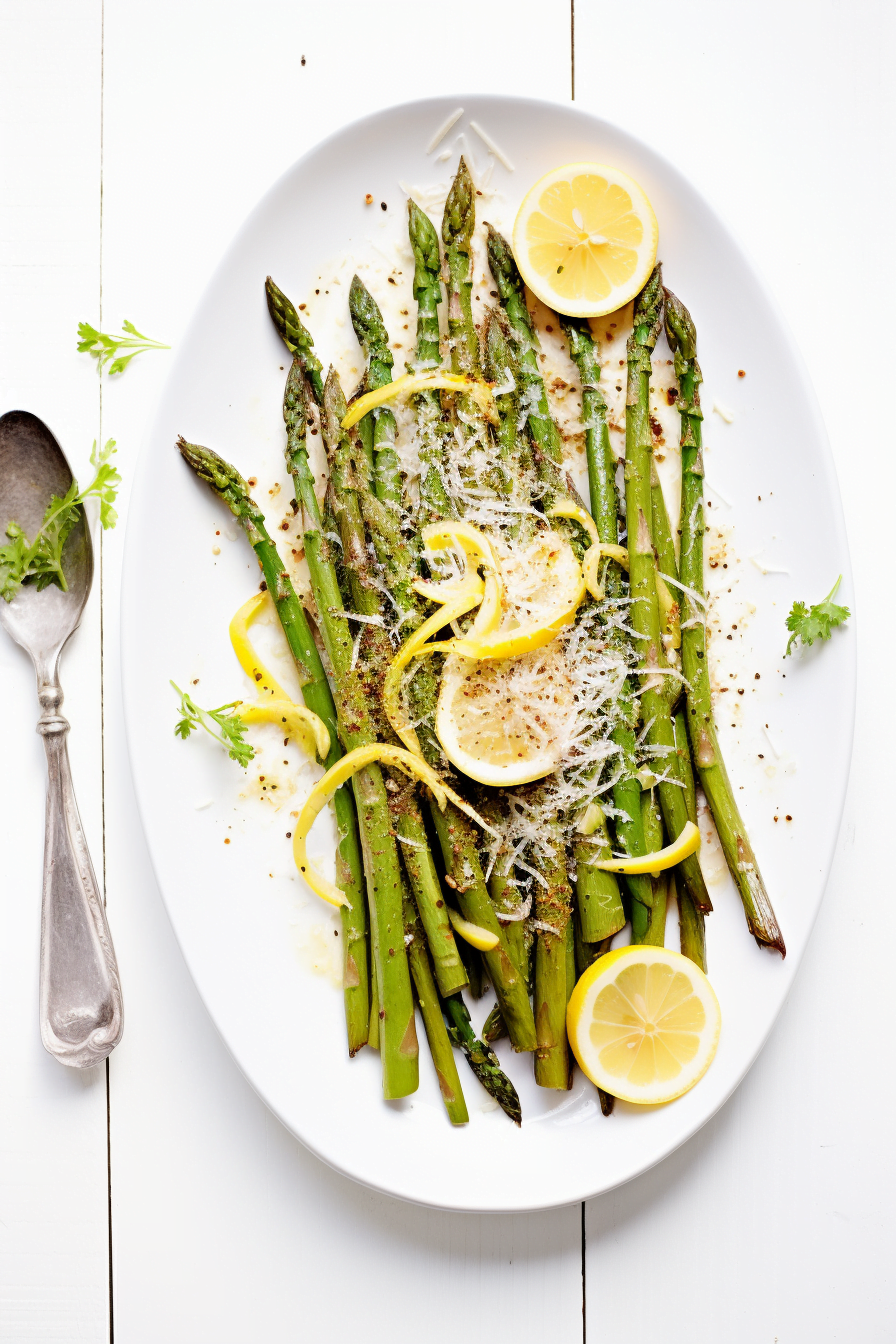 Grilled Asparagus with Shaved Parmesan and Lemon Vinaigrette