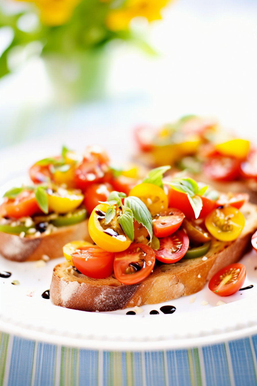 Italian Bruschetta with Heirloom Tomatoes and Aged Balsamic