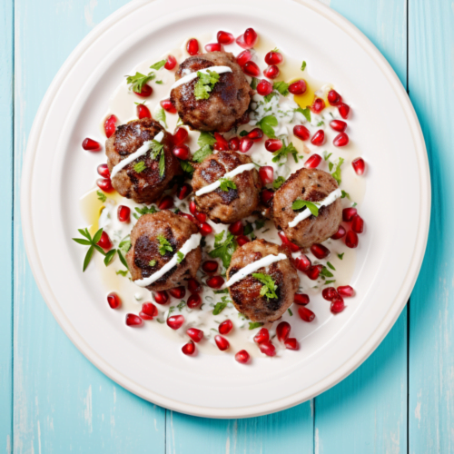 Lamb Meatballs with Tzatziki and Pomegranate Glaze_001