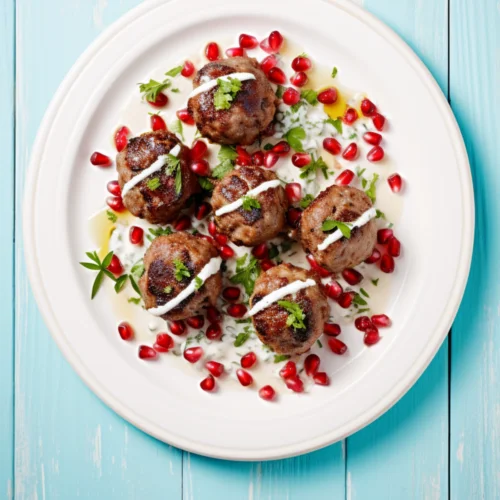 Lamb Meatballs with Tzatziki and Pomegranate Glaze_001
