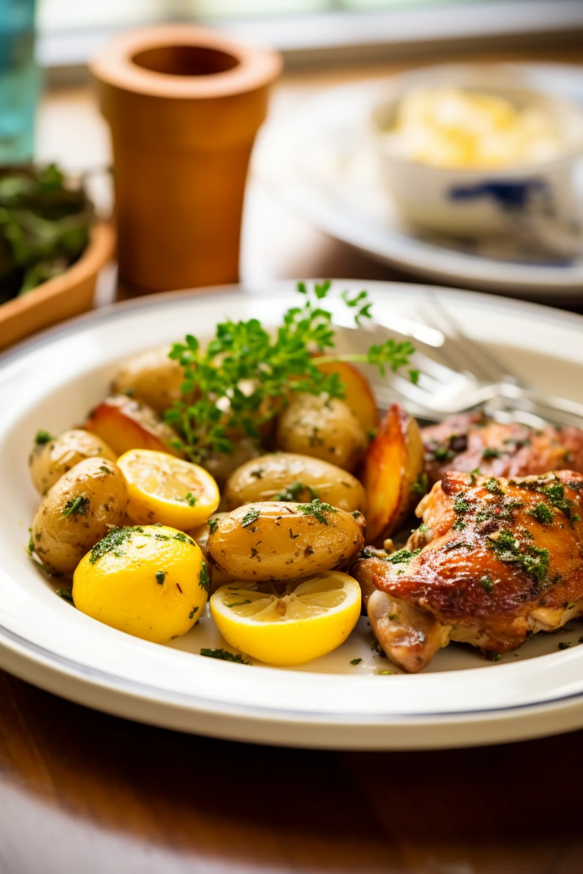 Lebanese Garlic Chicken with Roasted Potatoes (Djej Mishwe)_001