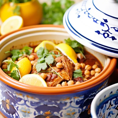 Moroccan Chicken Tagine with Apricots and Chickpeas_001