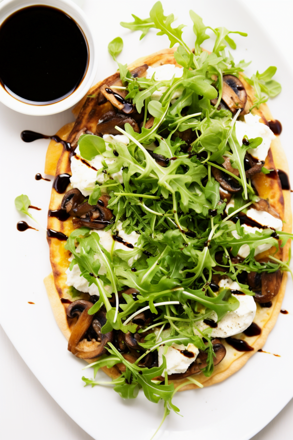 Mushroom and Goat Cheese Flatbread with Balsamic Reduction Cooking