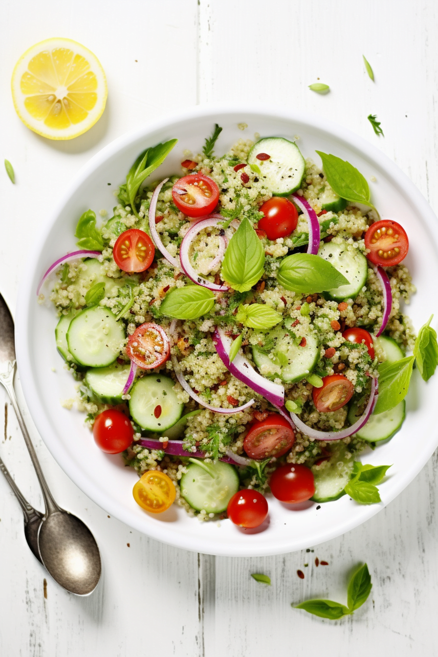 Preparing Quinoa Tabbouleh
