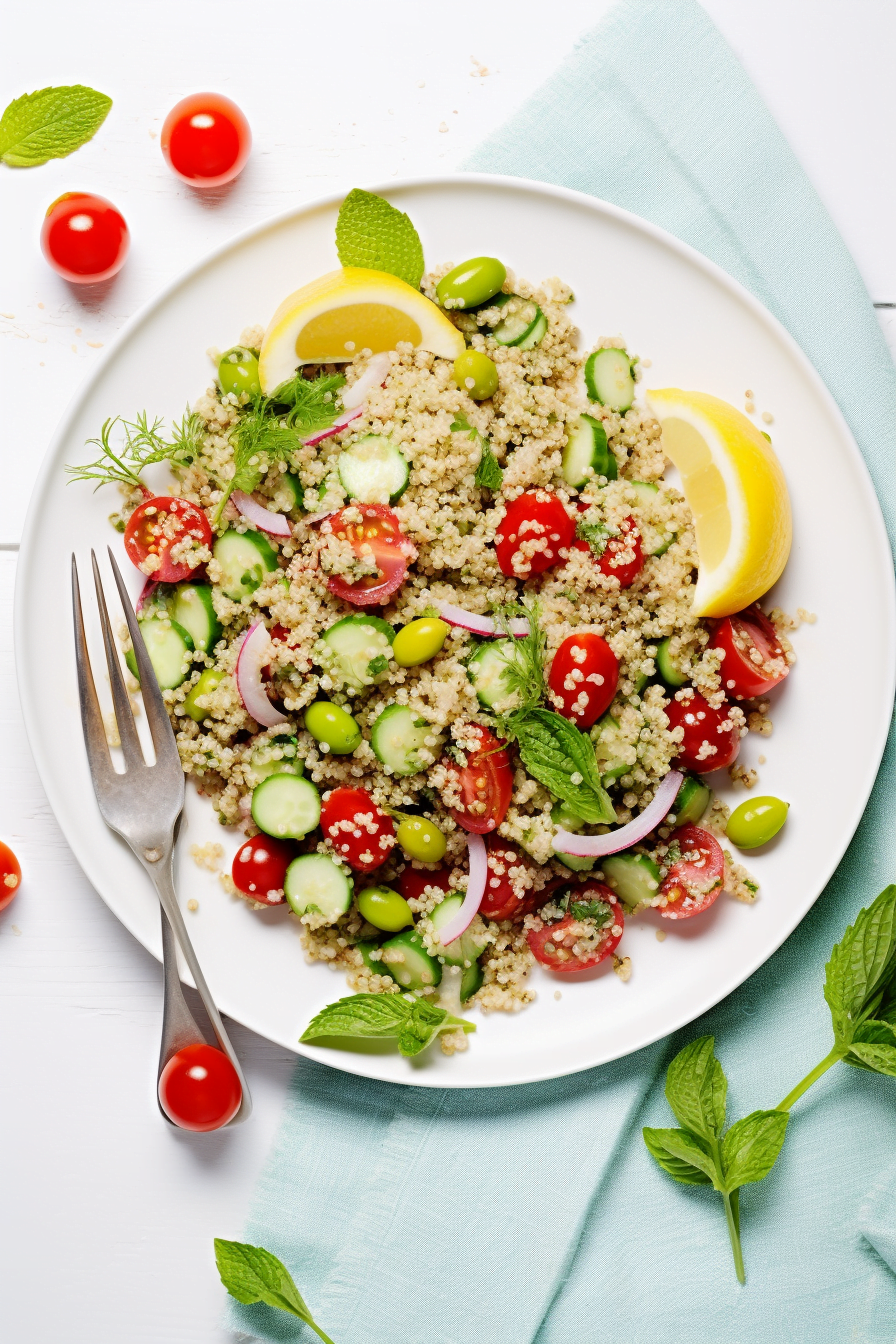 Quinoa Tabbouleh with Edamame and Lemon Vinaigrette
