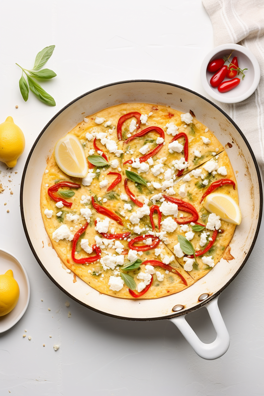 Roasted Red Pepper and Feta Frittata
