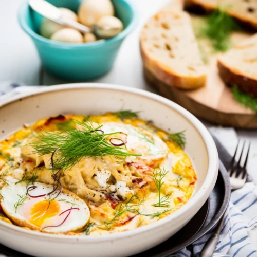 Shakshuka with Crab, Fennel, and Saffron Aioli_001