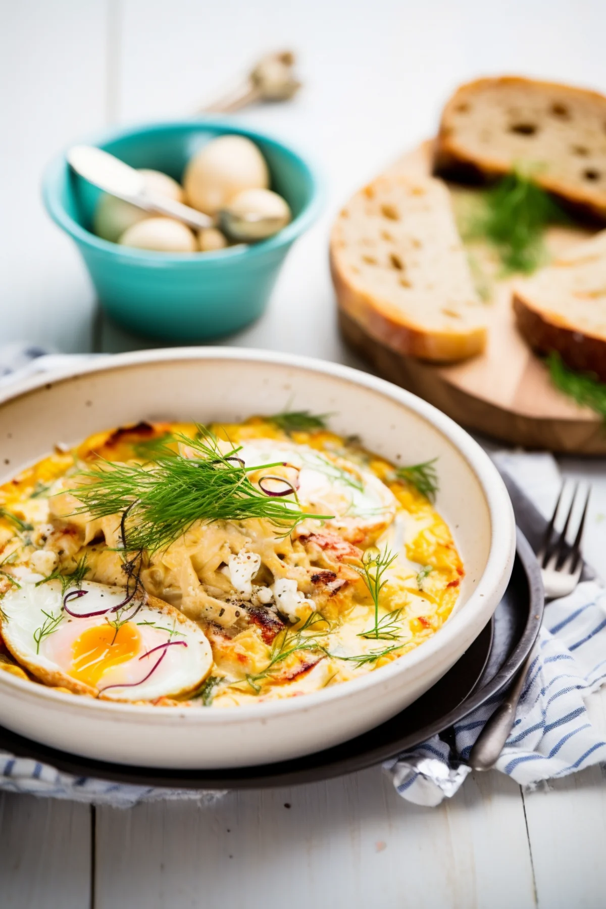 Shakshuka with Crab, Fennel, and Saffron Aioli_001