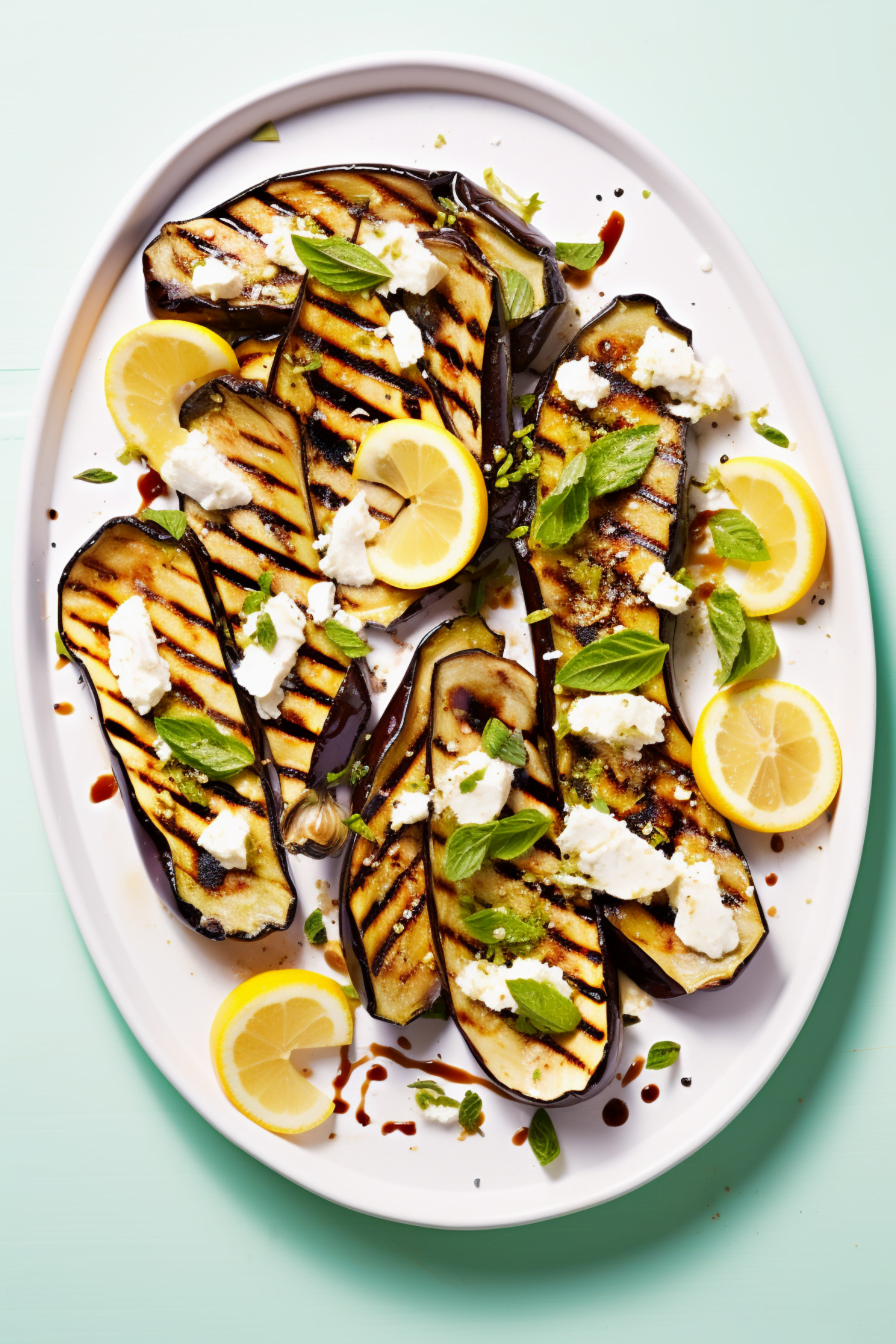 Sicilian Grilled Eggplant with Fresh Basil and Balsamic Glaze_001