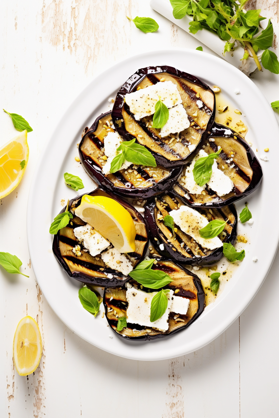 Sicilian Grilled Eggplant with Fresh Basil and Balsamic Glaze