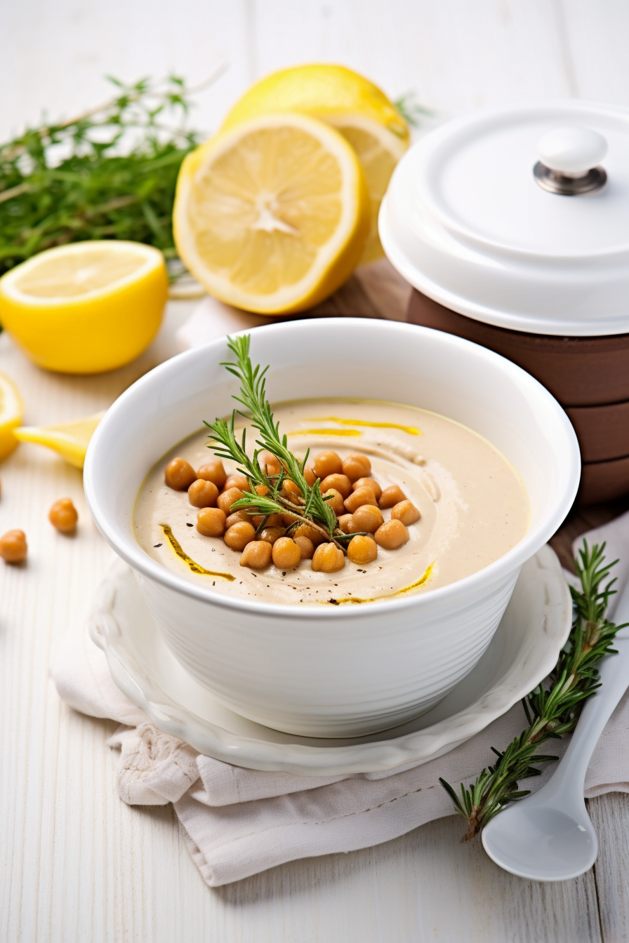 Van-Style Creamy Garlic Soup with Crispy Chickpeas