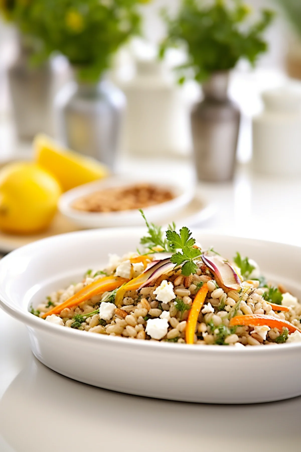 Warm Barley Salad with Roasted Carrots and Feta_001