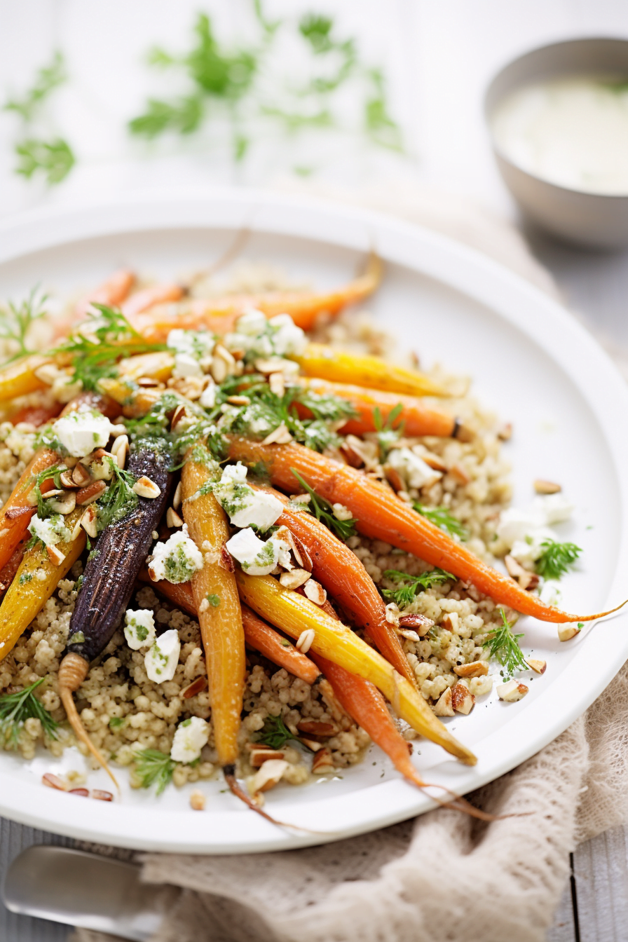 Warm Barley Salad with Roasted Carrots and Feta