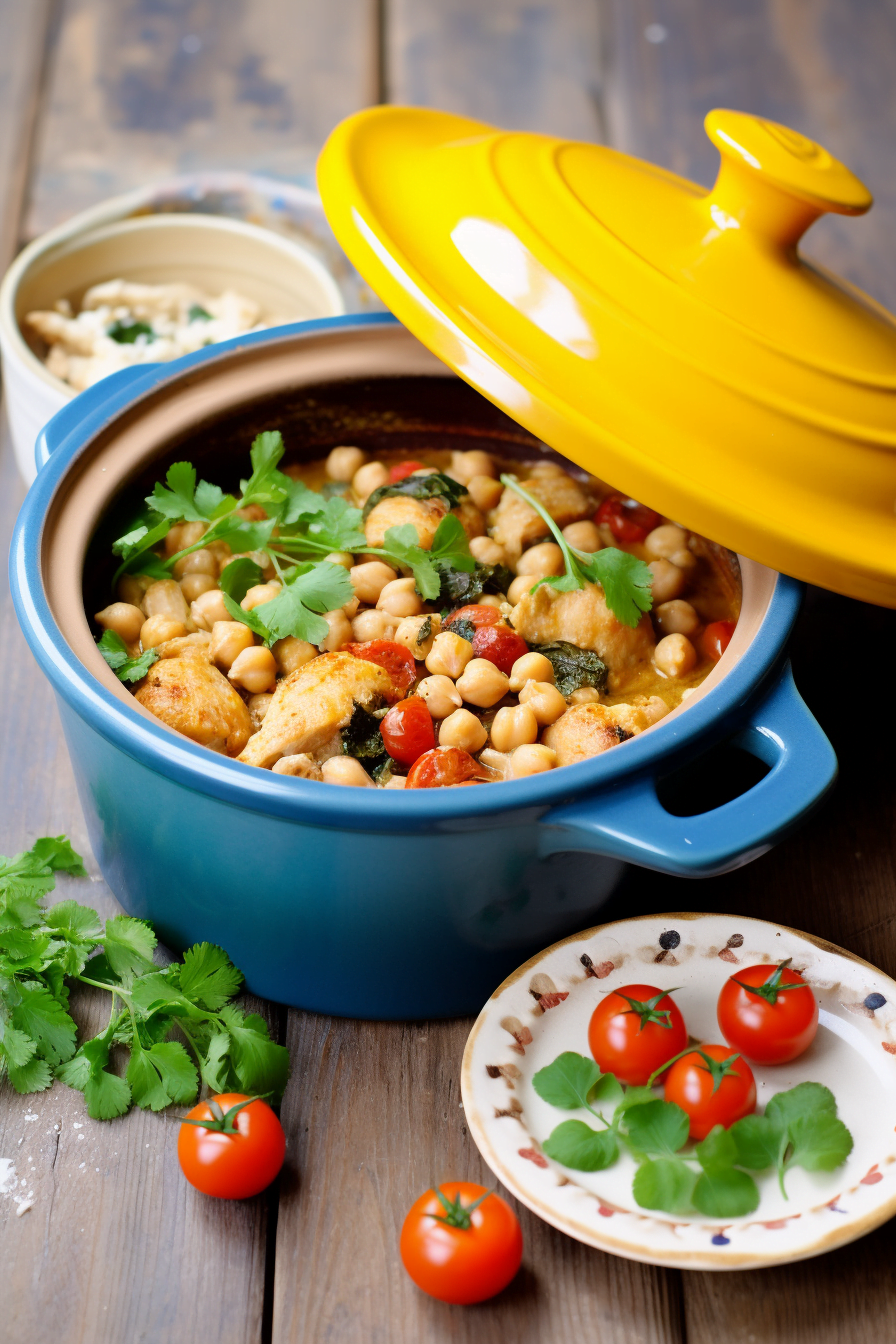 Algerian Chicken and Chickpea Stew Cooking