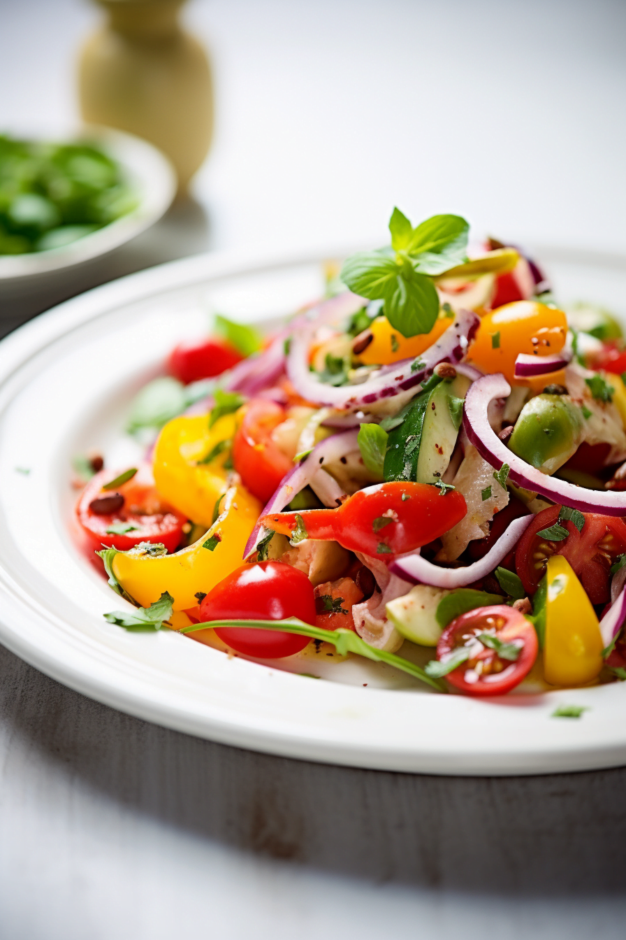 Algerian Tomato and Pepper Salad Ready to Serve