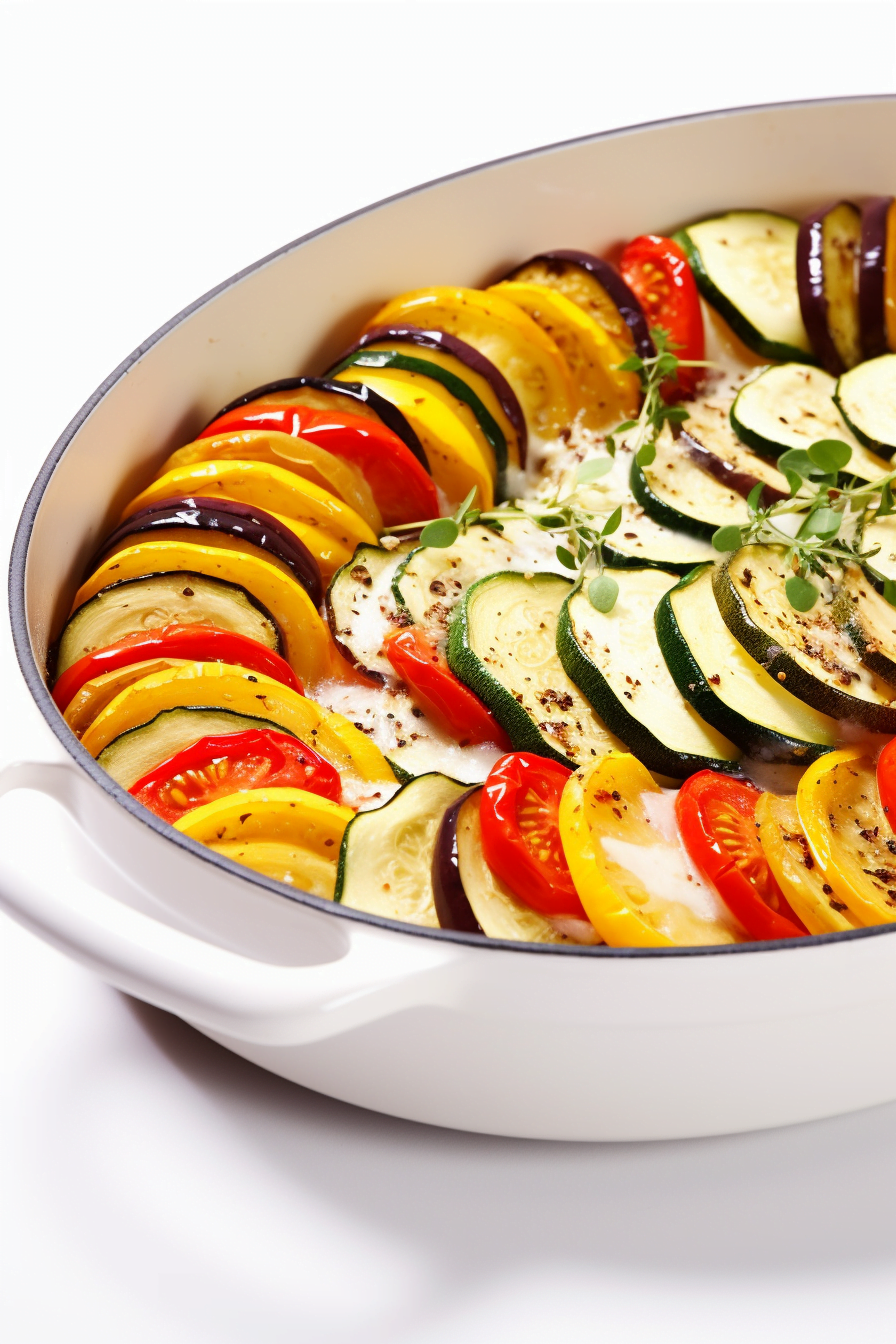 Baked Ratatouille Gratin Ready to Serve