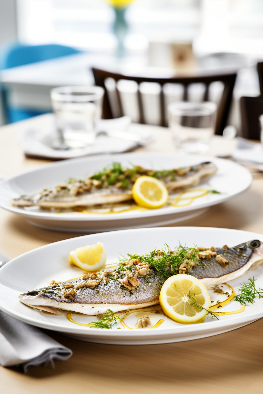 Baked Trout with Almond and Herb Crust Ready to Serve