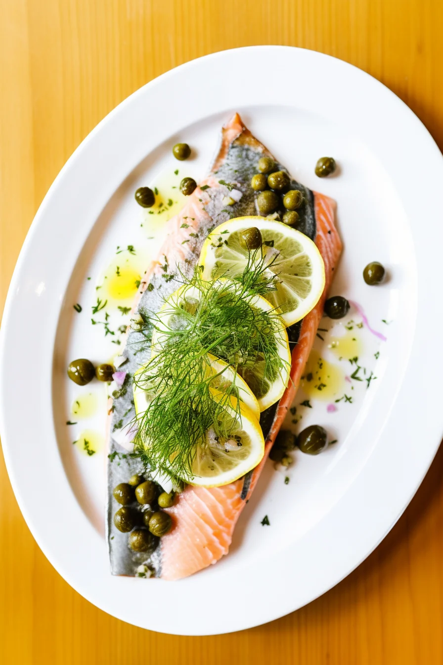 Baked Trout with Lemon, Capers, and Dill Ready to Serve