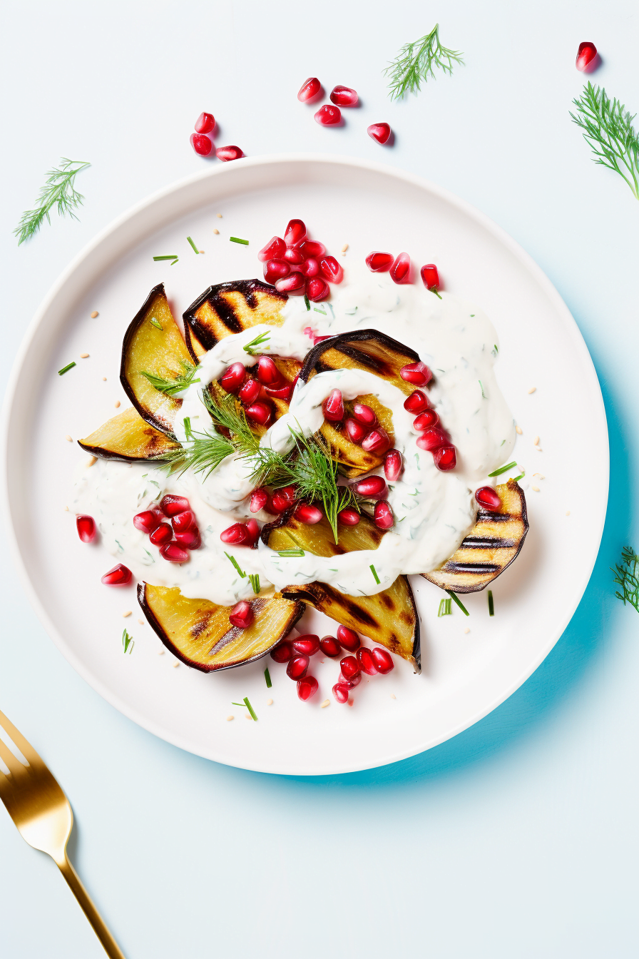 Bodrum-Style Grilled Eggplant and Yogurt Salad Ready to Serve