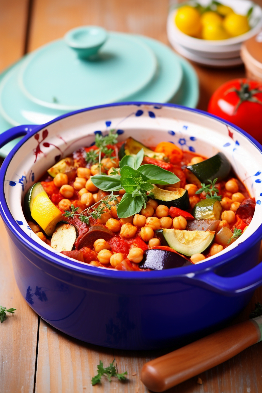 Cappadocia-Style Vegetable and Chickpea Casserole Ready to Serve