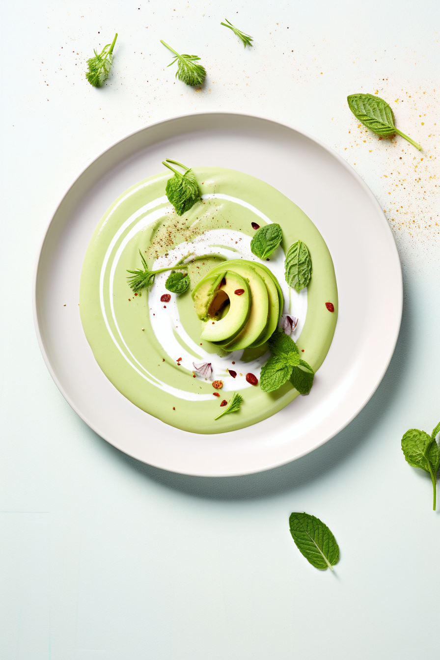 Chilled Avocado Soup Ready to Serve