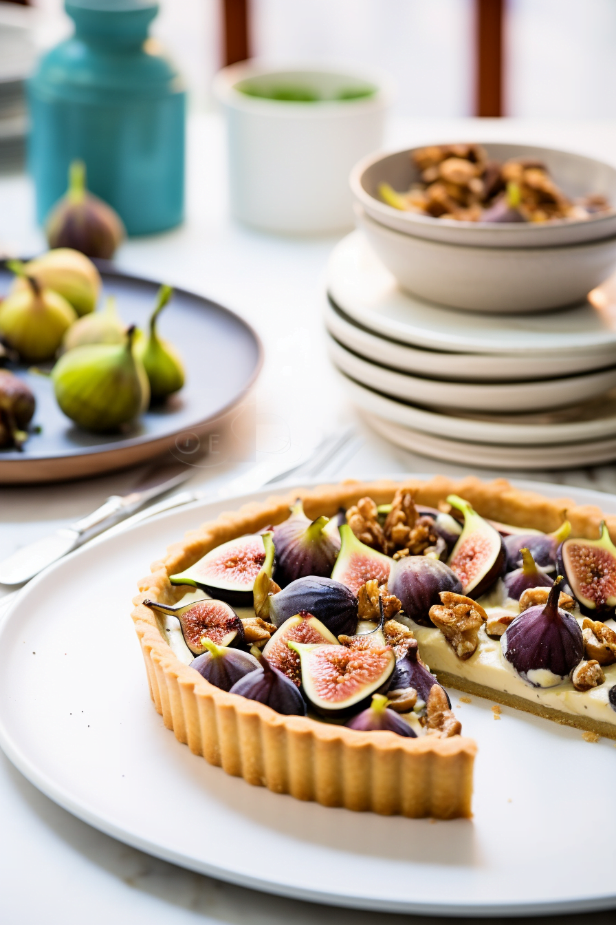 Baked Corsican Fig and Walnut Tart