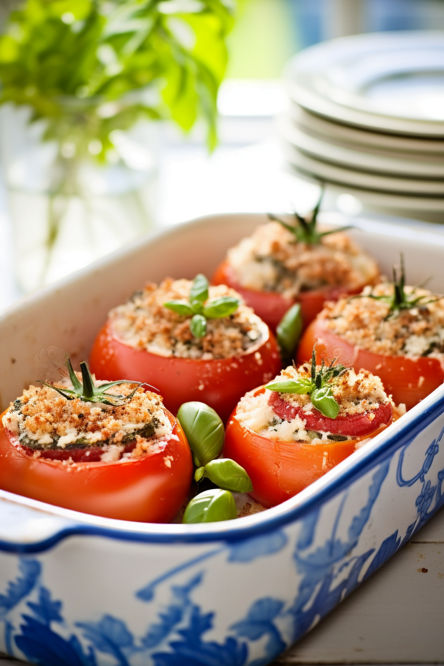 Baked Corsican Stuffed Tomatoes