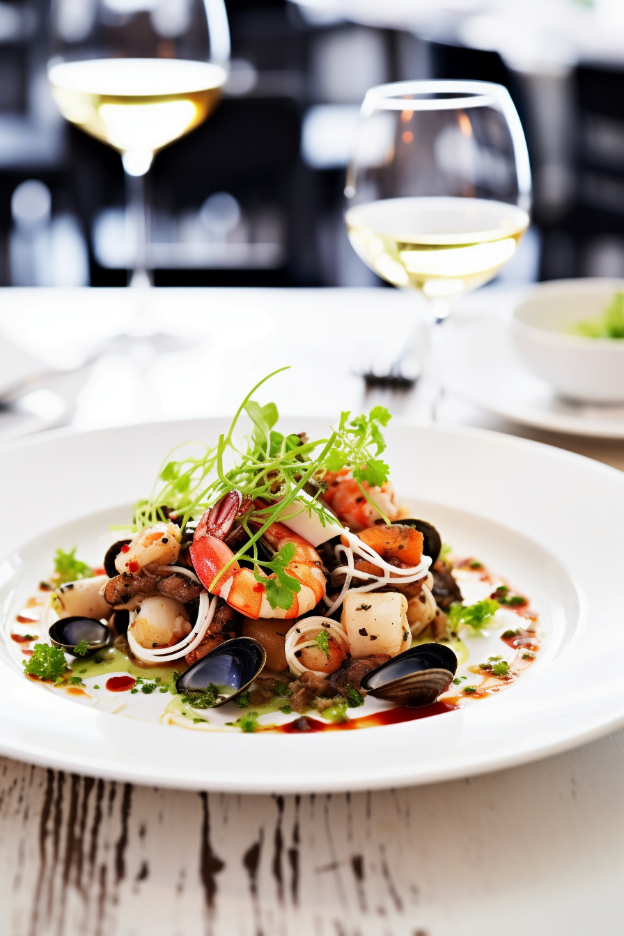 Croatian Squid Ink Pasta with Seafood Ready to Serve