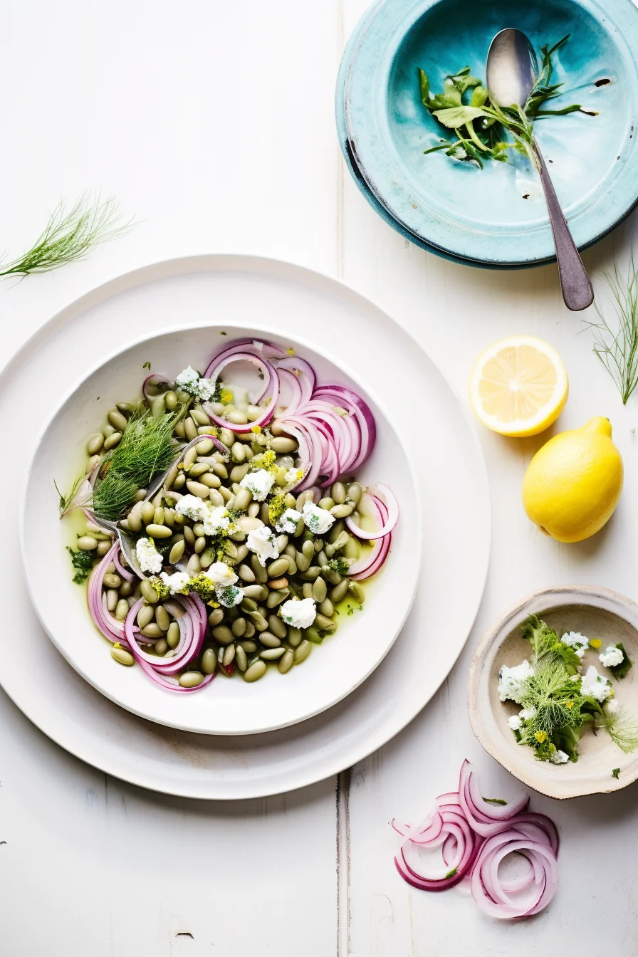 Prepared Egyptian Fava Bean and Dill Salad (Bessara)