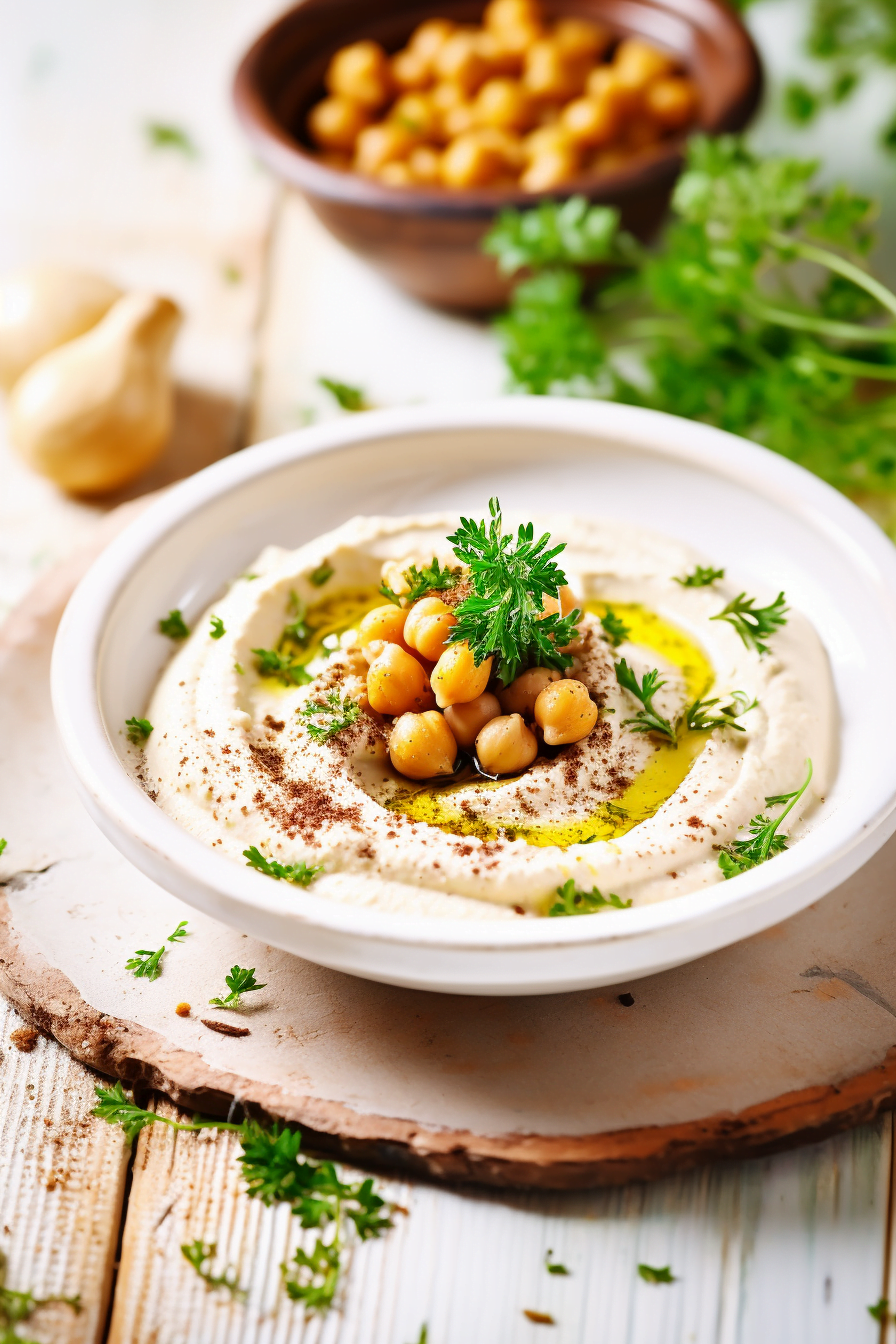 Israeli Hummus with Olive Oil Drizzle