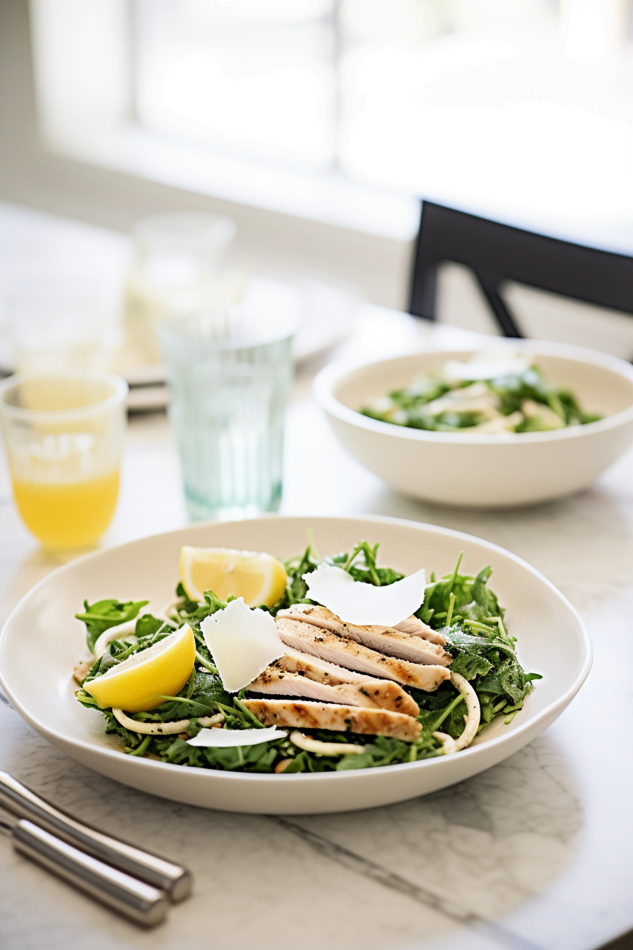 Kale Caesar Salad with Grilled Chicken