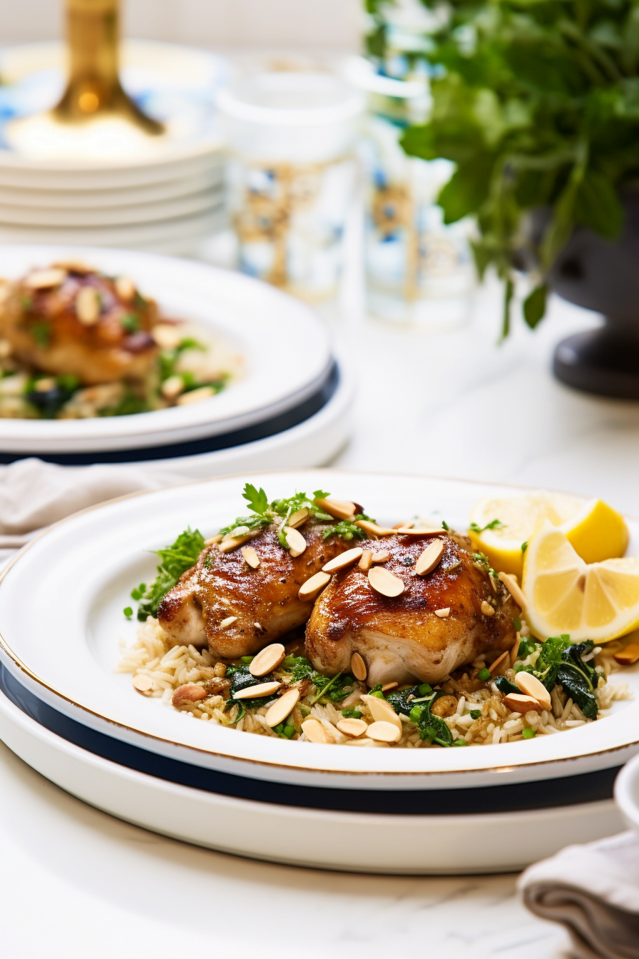 Lebanese Chicken and Rice with Cinnamon and Nuts (Riz a Djej) Cooking
