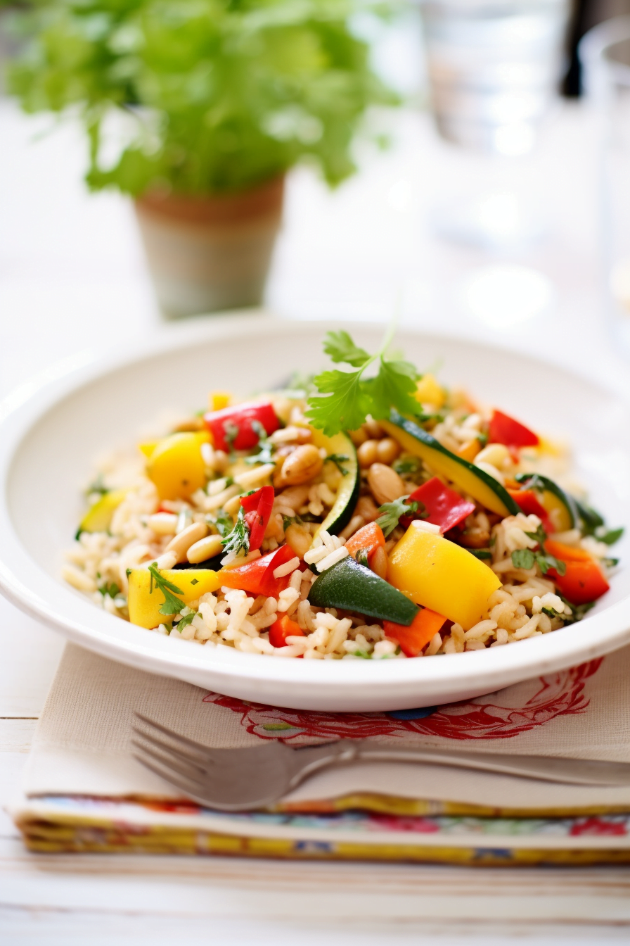 Cooked Mallorcan Saffron Rice with Vegetables