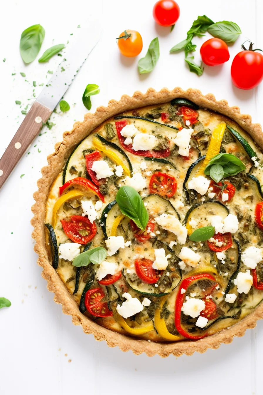 Mediterranean Vegetable Quiche with Whole Grain Crust