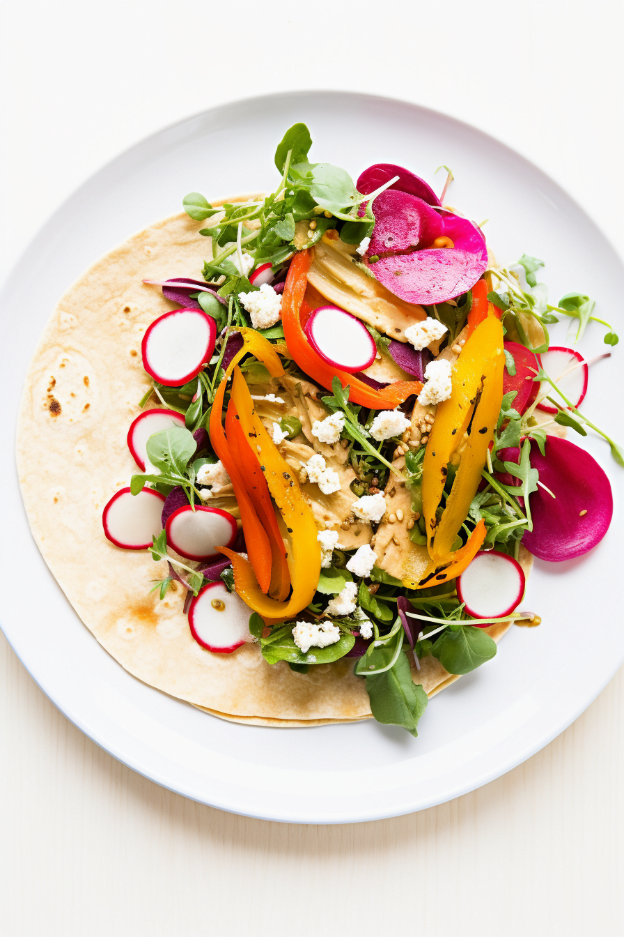 Mediterranean Veggie Wrap Preparation