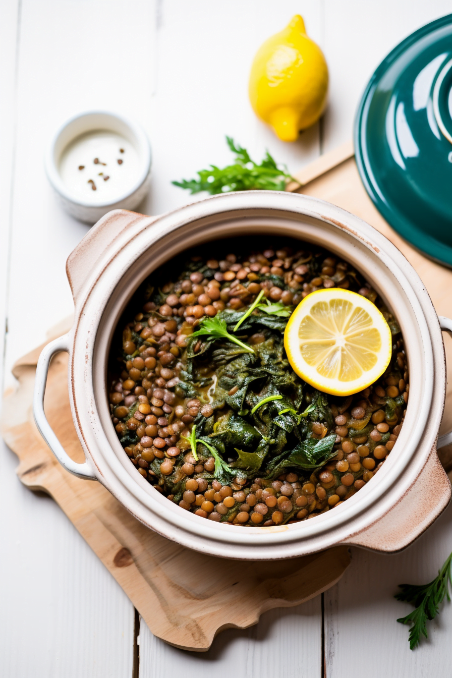 Cooking Palestinian Spinach and Lentil Stew