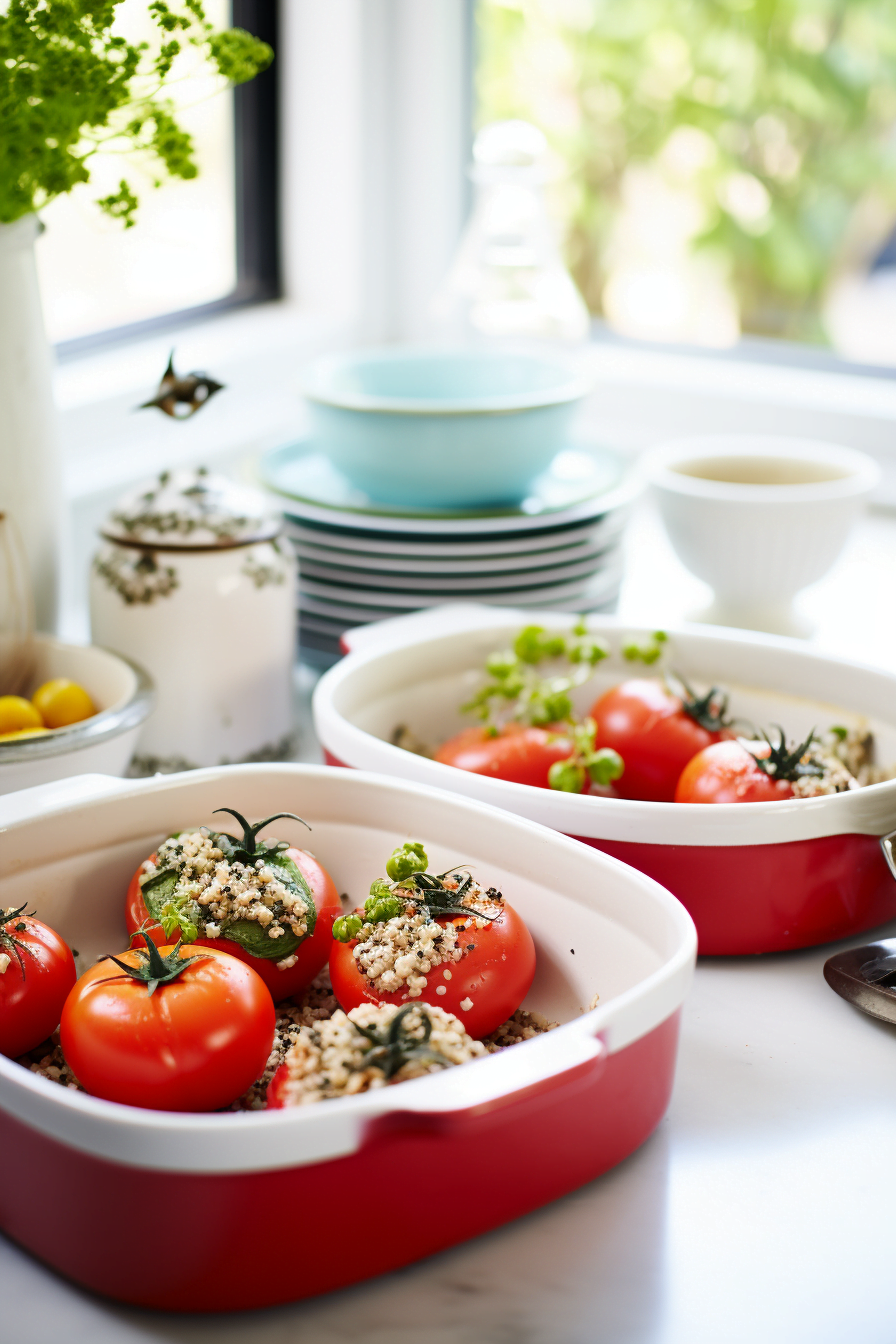 Provencal Stuffed Tomatoes with Quinoa and Herbs Baked